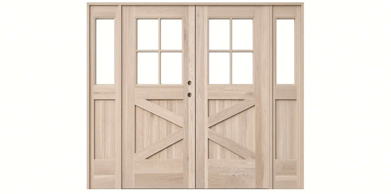 Crossbuck double entry exterior door design