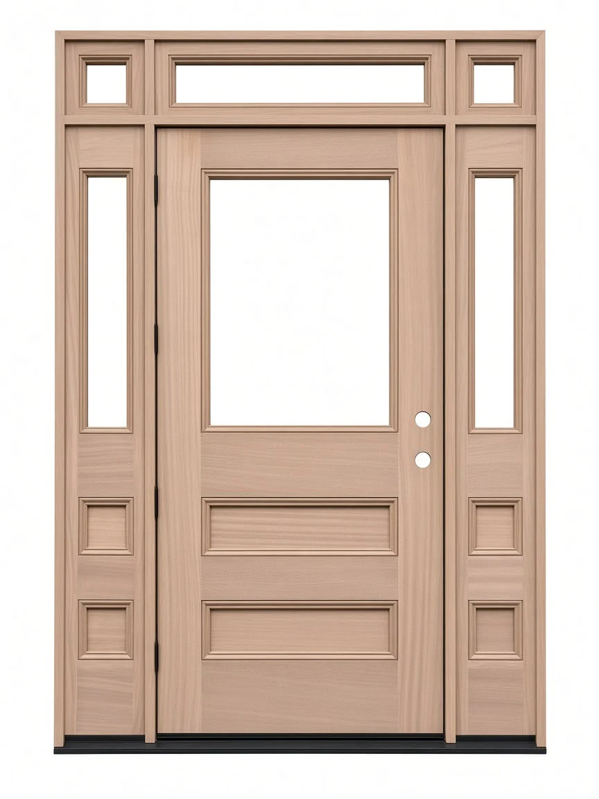 Entry with transom & sidelights exterior door design